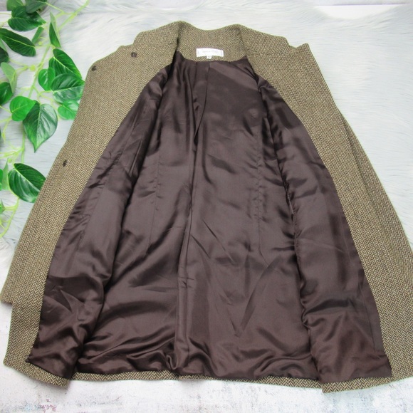 BRIGHTON Vintage Tweed Harringbone Blazer Jacket Skirt Set Womens Size 42 US 12 - Picture 9 of 13